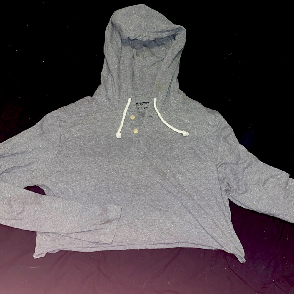 Grey CUT OFF lightweight hoodie. Arizona Jean Co.